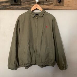 Polo by Ralph Lauren Olive Green Bomber Jacket with Red Pony